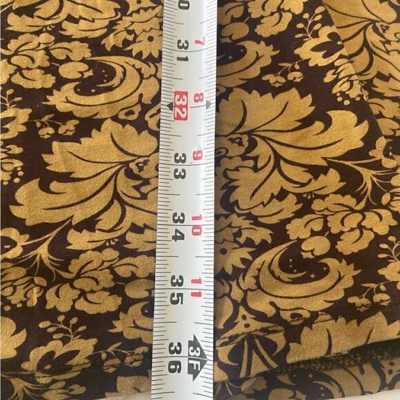ATHLETA Black Gold Brocade Print Dress Soft & Stretchy Medium 95% Viscose - Picture 9 of 10